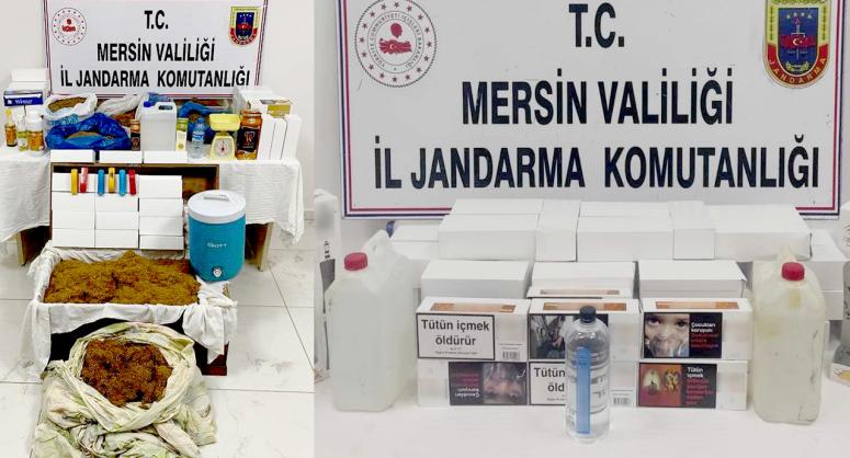 MERSİN’DE SAHTE İÇKİ VE SİGARA KAÇAKÇILIĞI OPERASYONU