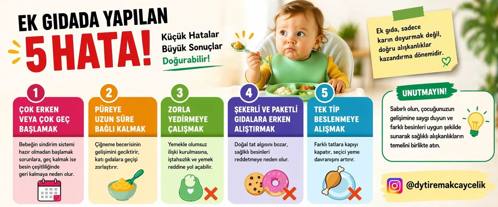EK GIDADA YAPILAN 5 HATA: İLERİDE YEMEK SEÇEN ÇOCUKLARIN SEBEBİ OLABİLİR
