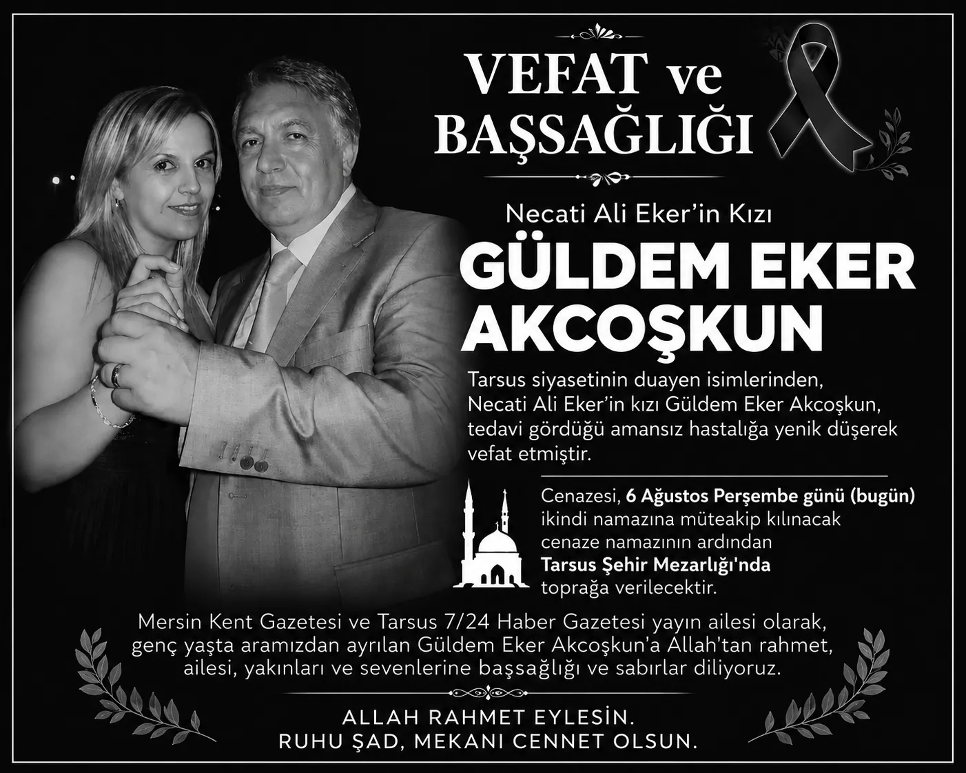 Necati Ali Eker’in Kızı Güldem Eker Akcoşkun Hayatını Kaybetti