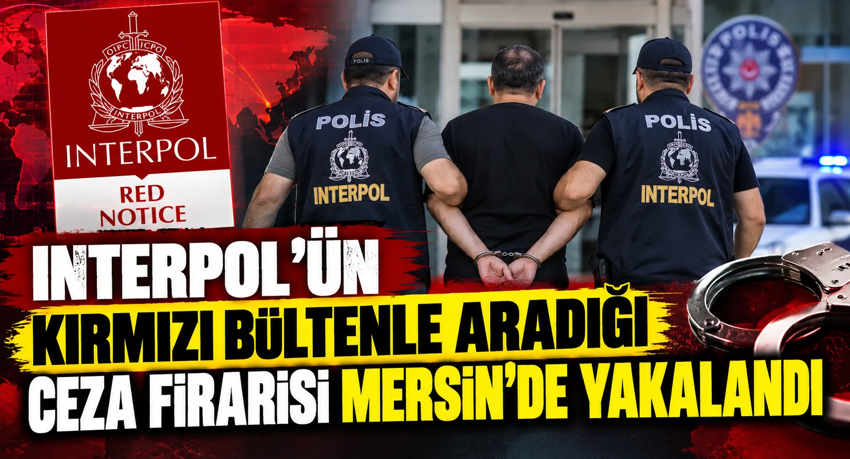 Interpol’ün Kırmızı Bültenle Aradığı Ceza Firarisi Mersin’de Yakalandı