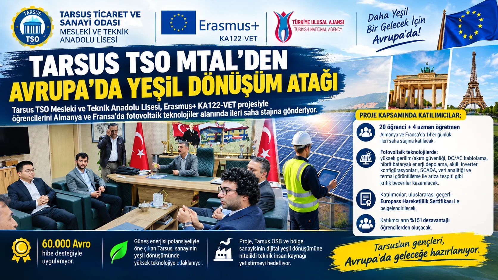 TARSUS TSO MTAL’DEN AVRUPA’DA YEŞİL DÖNÜŞÜM ATAĞI